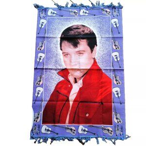NEW OLD STOCK Vintage ELVIS PRESLEY Jailhouse Rock Wall Hanging w Fringe 35"x52"